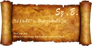 Szitás Barnabás névjegykártya