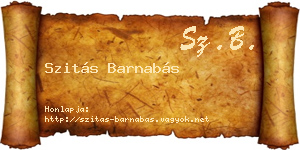 Szitás Barnabás névjegykártya